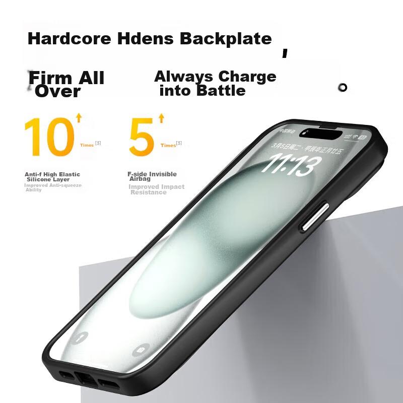 IPhone 13 Case, Apple 13 Protective Cover, Semi-Transparent Frosted Shockproof Anti-Fingerprint Full Lens Protection Soft Edge Case, Midnight Black