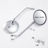 Universal Chrome Plated Motorcycle Scooter Rearview Mirror ABS Housing Glass Lens Street Bike Cruiser