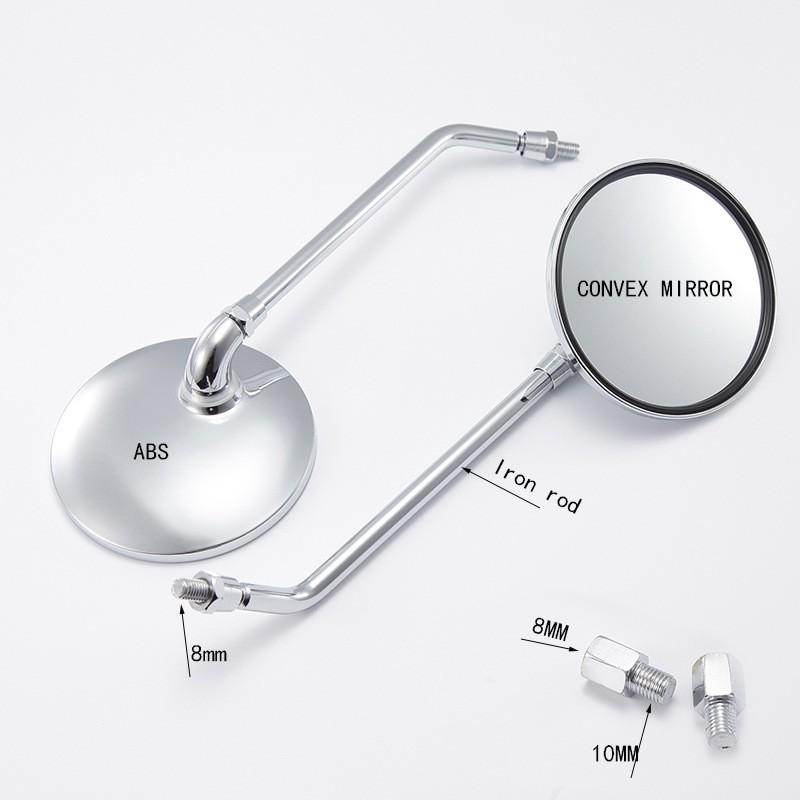 Universal Chrome Plated Motorcycle Scooter Rearview Mirror ABS Housing Glass Lens Street Bike Cruiser