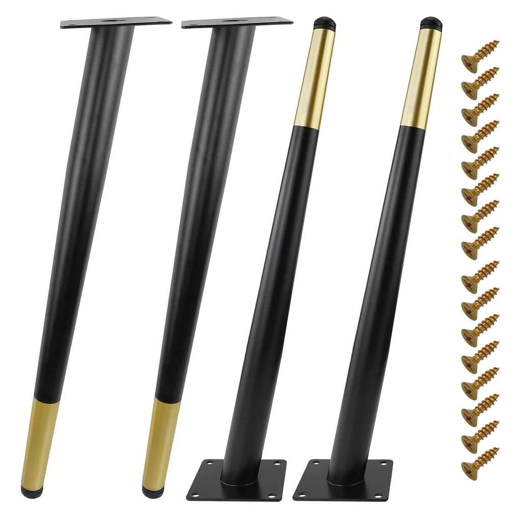7Akiranoai Set of 4 40cm Oblique Conical Table Legs, Iron Legs, Screws Included, Furniture Legs, Coffee Table Legs
