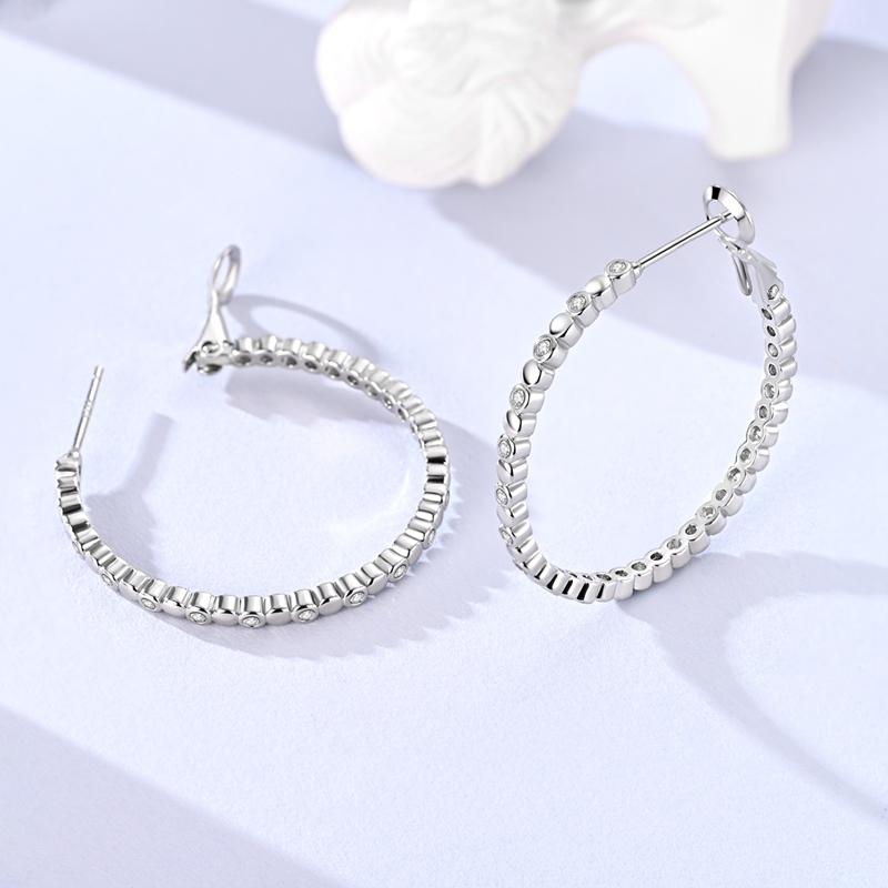 Boucles d'Oreilles Anneaux Empilés en Argent 925 Bijoux d'Oreille de Designer pour Femme Boucle d'Oreille Simple Pendientes de Luxe Bijoux de Mode