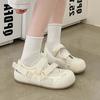 Thick-soled sports bag head sandals women's new summer little white shoes with skirt Velcro single shoes
