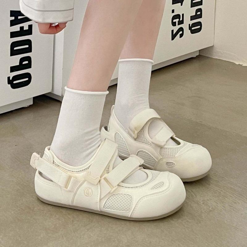 Thick-soled sports bag head sandals women's new summer little white shoes with skirt Velcro single shoes
