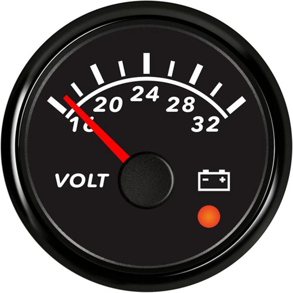ELING Car Boat Yacht Truck Universal 52mm Voltmeter 8-16V 16-32V 9-32V Volt Gauge with 8 Colors Backlight and Alarm