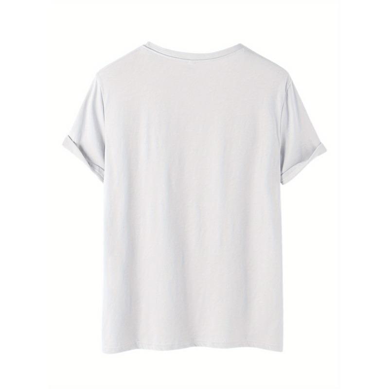 T-Shirt - Soft Crew Neck Top ,Medium Stretch Everyday Shirt for Women,  Spring/Summer Outfits, Ladies T Shirts, Spring Summer Apprel,