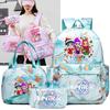 3Pcs/set Christmas Kpop Printed Backpack with Handbag Pencil Case for Teenager Student Girl Boy Bookbag Schoolbag Large Capacity Travel Bag Kid Gift