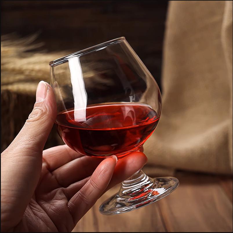 Kreatives Rotwein- & Whiskeyglas-Set: Kurzstielige Verkostungs-, Likör-, Brandy-, Bauchgläser