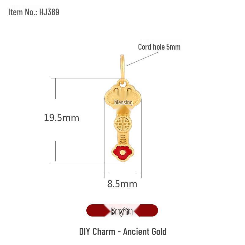 Ancient Gold Cloisonné Ethnic Charm Spacer Beads Pendant for DIY Bracelet Mala Accessories