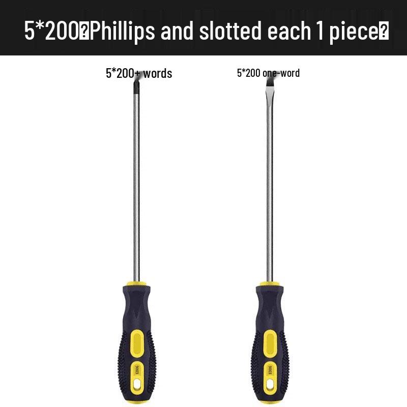 High-Strength Phillips & Slotted Screwdriver Set with Non-Slip Magnetic Handle and Chrome Vanadium for Enhanced Durability.