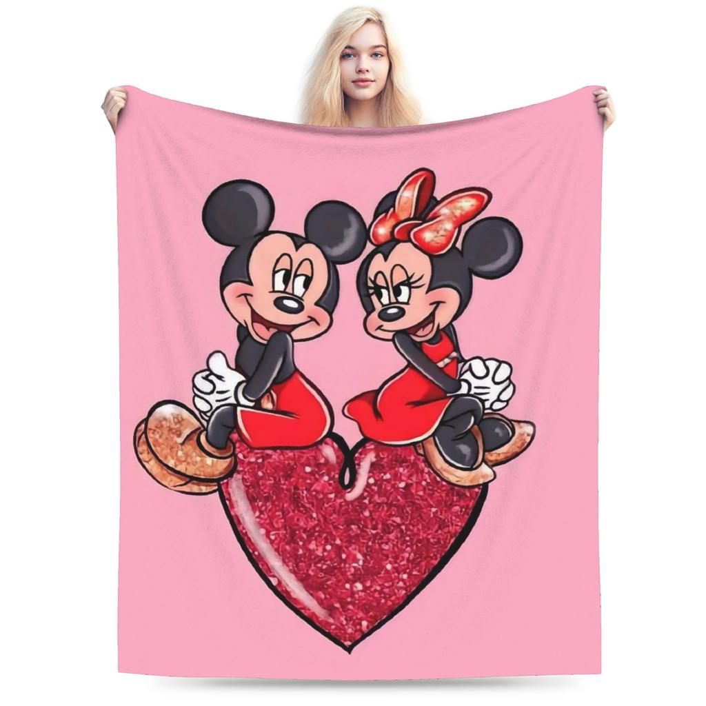 GUOYU Blanket Valentines Day Mickeys And Minnies Throw Blanket for Couch Cozy Plush Blanket Inches Multiple Sizes Bedspread for All Seasons