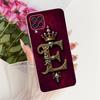 For Samsung M32 Case SM-M325F Transparent Luxury 26 Letters Crown 2D Painted Soft Bumper For Samsung Galaxy M32 SM-M325FV Casing