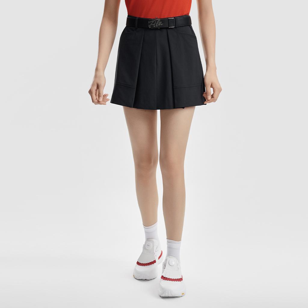 FILA Golf Series Simple Trendy Fashion Sports Golf Versatile Comfortable Woven Casual Shorts Women shorts Deep-Black A11W625817FBK