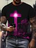 Camisetas Deportivas Casuales de Verano para Hombre Holgadas de Secado Rápido Cuello Redondo Estampado Gráfico 3D Manga Corta
