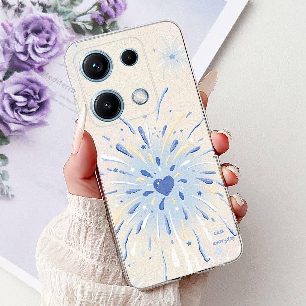 Clear For Redmi Note 14S 4G Case Cover Luxury Butterfly Love Fashion Flowers Cool Lion Cute Painted Soft Casing