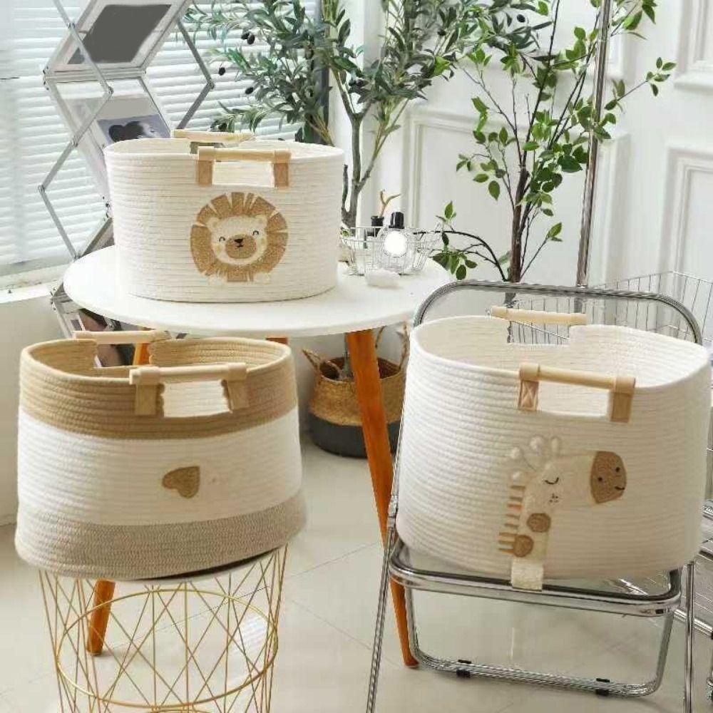 Portable Cotton Rope Storage Basket Cute Clutter Tidy Bin Toy Snack Organizer  Nursery