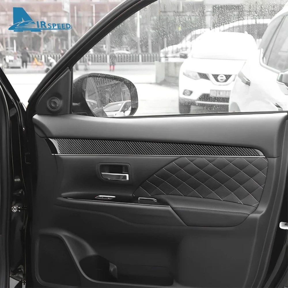 Real Soft Carbon Fiber Sticker For Mitsubishi Outlander 2013 2014 2015 2016 2017 2018 2019 2020 2021 LHD RHD Front Door Trim