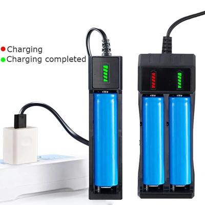 Universal 18650 Lithium Battery Charger 1/2 Slots 4.2V Rechargeable Battery Charging Adapter for Torch Flashlight Laser Devices Home Use