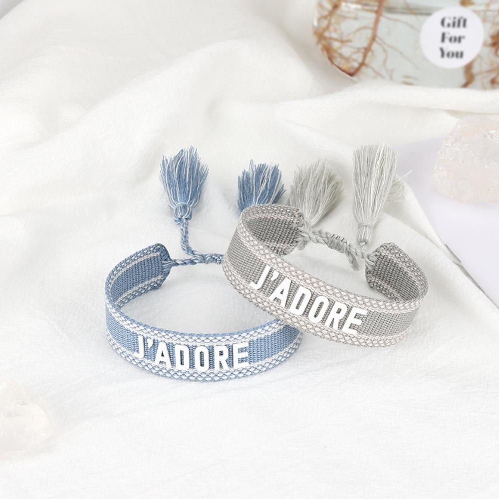Silicone Letter Woven Bracelet: Women's Handmade Tassel Bracelet Gift