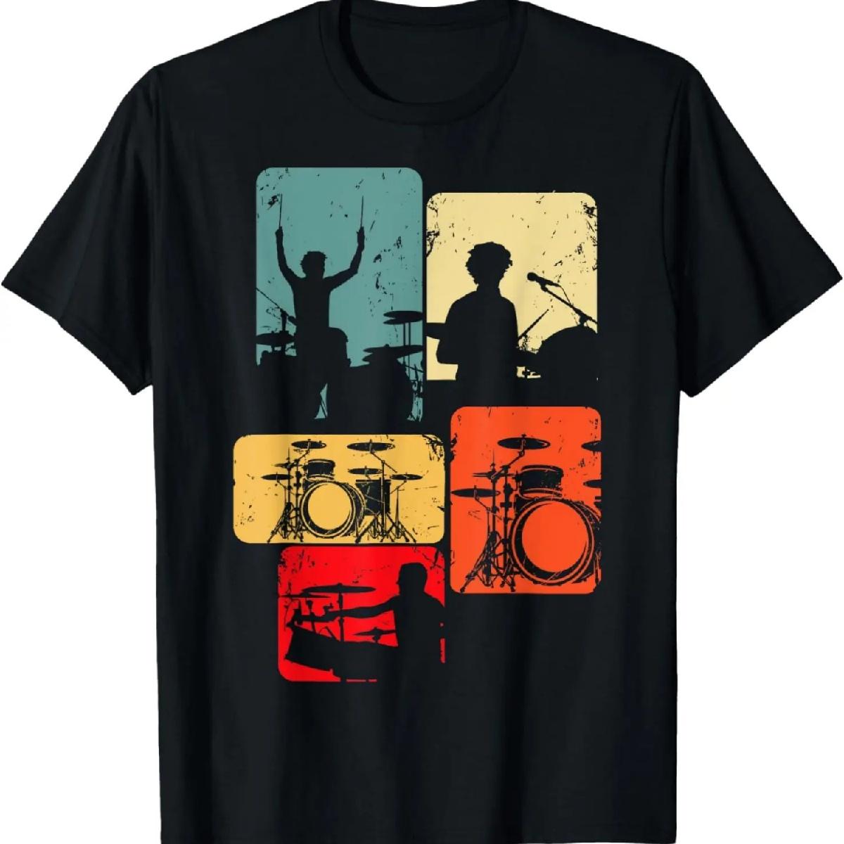 Барабанщик Барабанные палочки Дети Мальчики Мужчины Футболка S