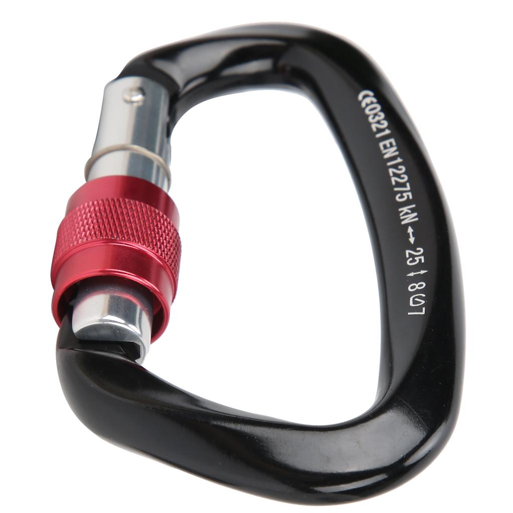Mountaineering D Locking Carabiner Clips Alloy Heavy Duty Carabiner for Climbing