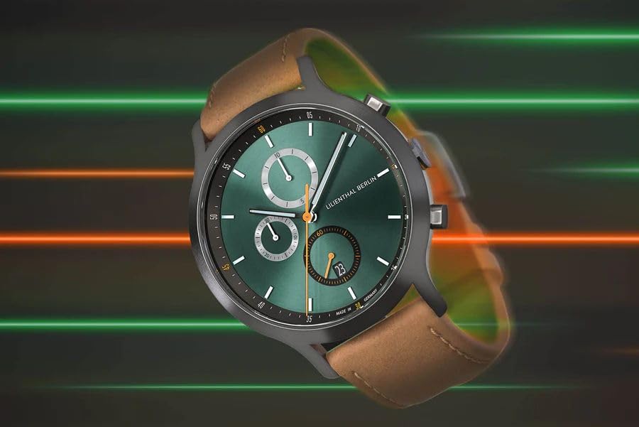 Chronograph Date Made in Brown [Lilianthal Berlin] Watch, Germany, C01-022-B006FB, Men's,