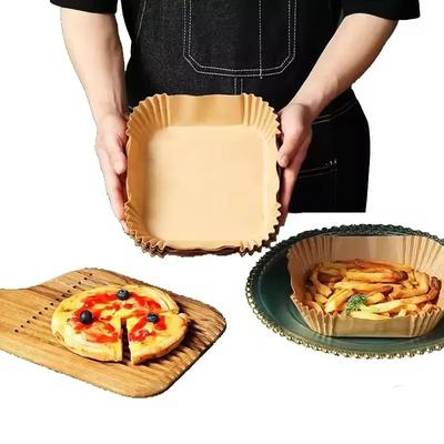 50PCS Grande Air Fryer Descartável Papel Forro Quadrado 16cm Antiaderente Airfryer Pergaminho Papel Assando para Cozinhar Cesta de Vapor