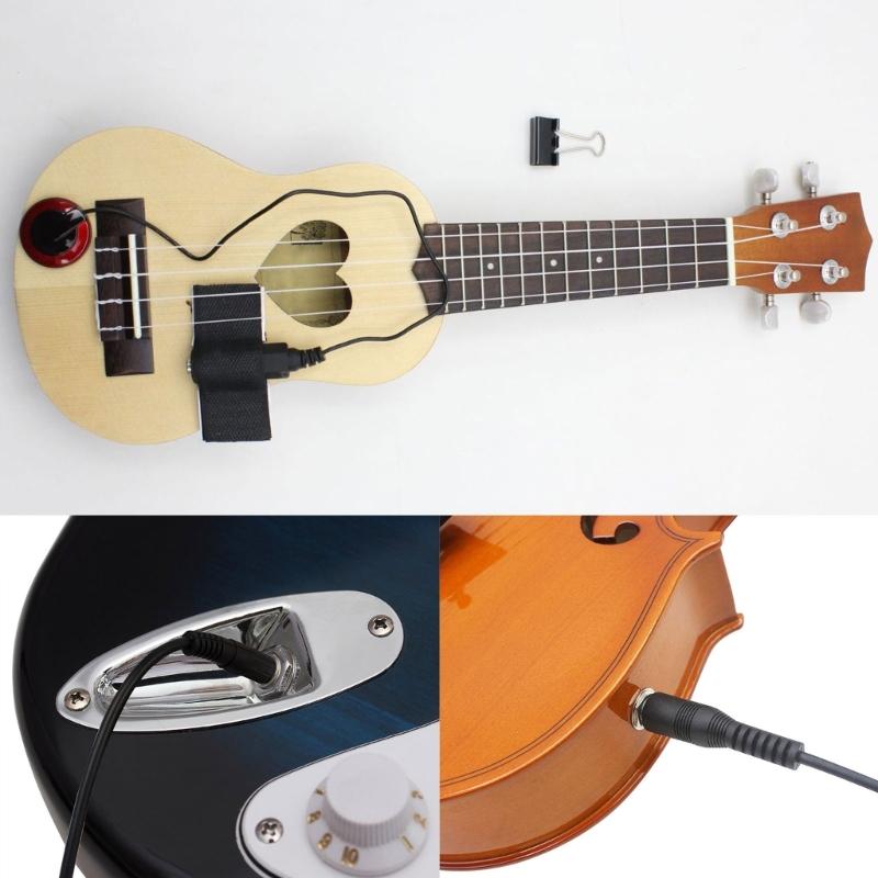 6.35mm Guitar Pickup Piezo Stable Contact Self Adhesive Microphone Pickup For Guitar Bass Violin Banjo Mandolin Ukulele
