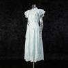 Retro Romantic Dress Set Women's Single-breasted Fly-sleeve Top + High-waist Slimming A-line Skirt