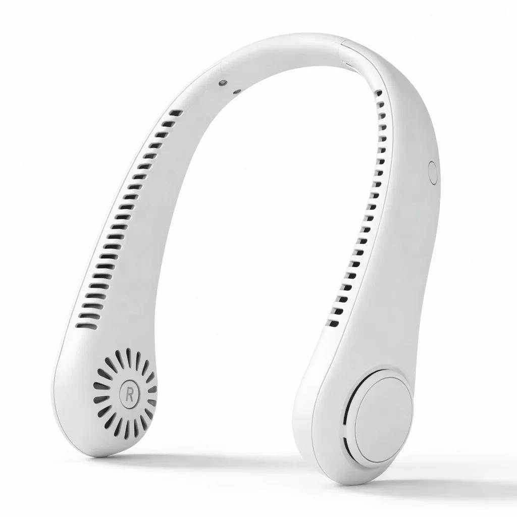 Neck-Hanging Fan USB Portable Bladeless Mini Wearable Fan for Lazy People, Rechargeable, Silent, Cooling Air Conditioner for Outdoor Use