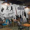 3d Mural Retro Hand Painted Music Theme Guitar Graffiti Wallpaper Restaurant Bar Murals