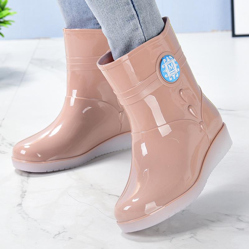

Рабочие кухонные модные дождевые туфли резиновые туфли водные туфли нескользящие резиновые сапоги для ходьбы водные сапоги женские осенне-зимние водонепроницаемые галоши 41 абрикосовый
