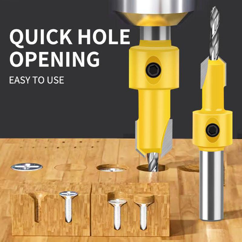 Woodworking Countersink Drill Perforator Alloy Head Hole Drill Wood Screw Mounting Step Drill Bit