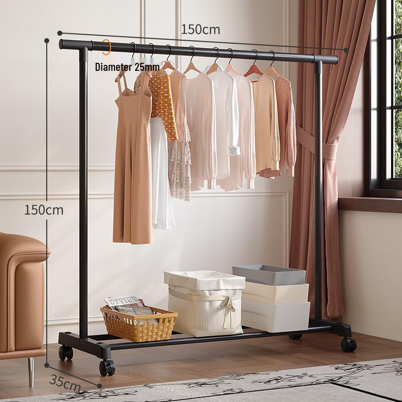 Multifunctional Floor Coat and Clothes Drying Rack for Bedroom, Balcony, or Dorm.