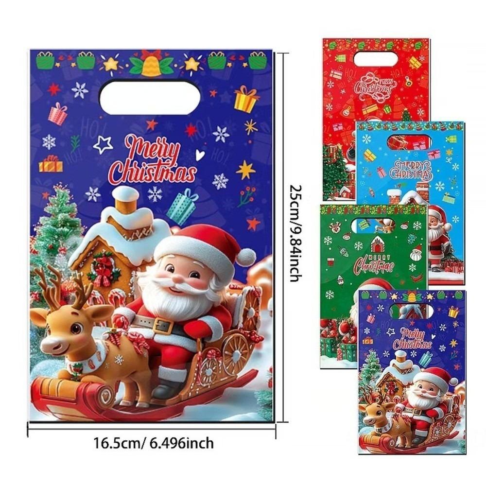 50pcs Cute Christmas Gift Bags Cookies Candy Handbags New Favor Bag  Christmas Decorations