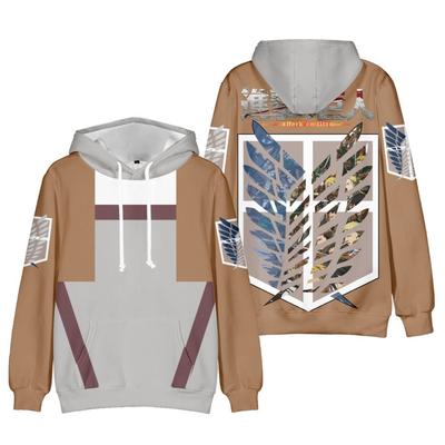 Attack on Titan Anime Hoodie Harajuku Pullover Tops Damen Herren Sweatshirts Neu Cartoon Bedruckt Langarm Mode Weiblich Cosplay Streetwear