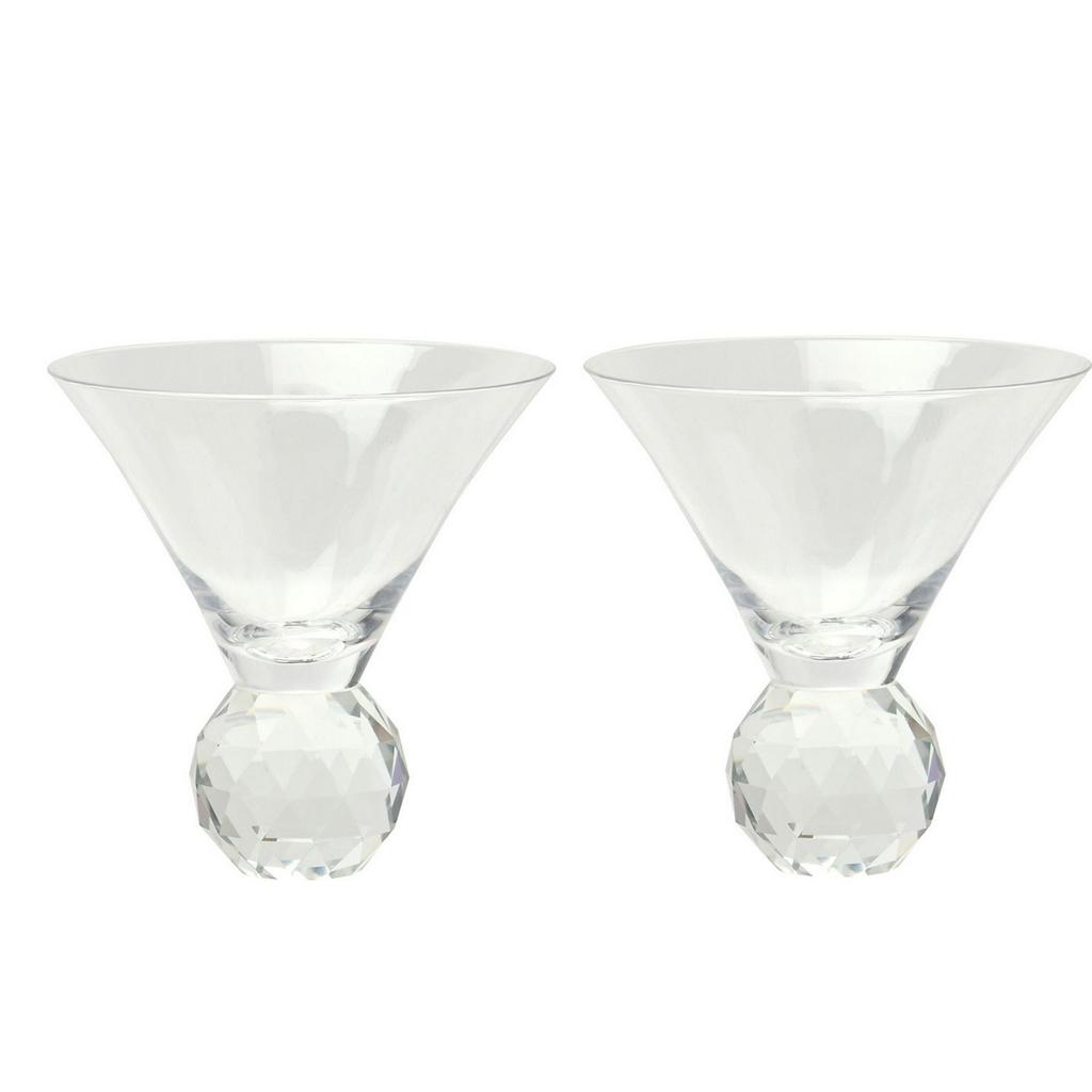 Hestia Diamond Ball Base Martini Glass (Pack of 2)