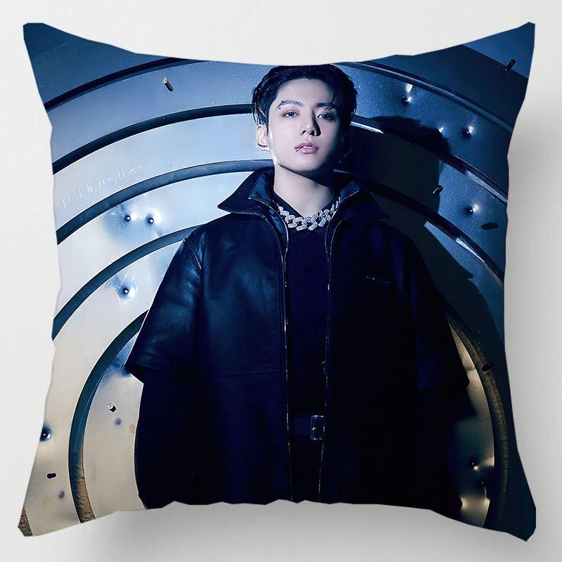 Kpop 18in Bts Bangtan Boys Cushion Cover Decorative Soft Pillow Case Peach Skin
