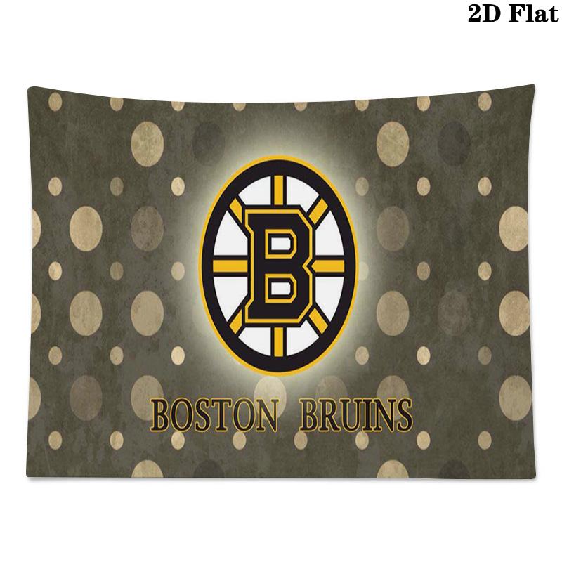 Boston Bruins Logo Wall Tapestry Aesthetic Wall Hanging Printed Fabric Blanket Decorative Tapestries for Bedroom Living Room Home Decor