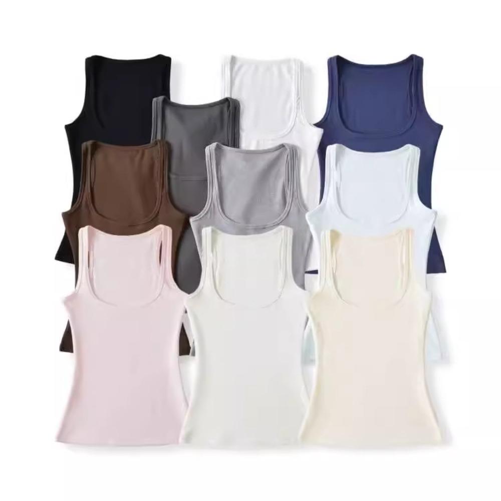 Crop Tops Damen Einfarbige Quadratischer Ausschnitt Camis Camisole Mode Tube Top Damen Ärmellos