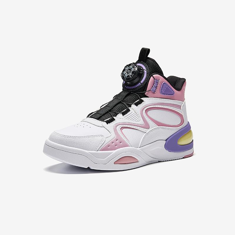 Anta Kids Arc Light Synthetic Leather Trendy Fashion Comfortable Versatile Non-Slip Wear-Resistant Warm High-Top Kids Skate Shoes 322448032-2