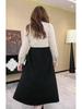Luxury Lace Jacquard Long-Sleeve Dress for Middle-Aged Women - Autumn/Winter Collection