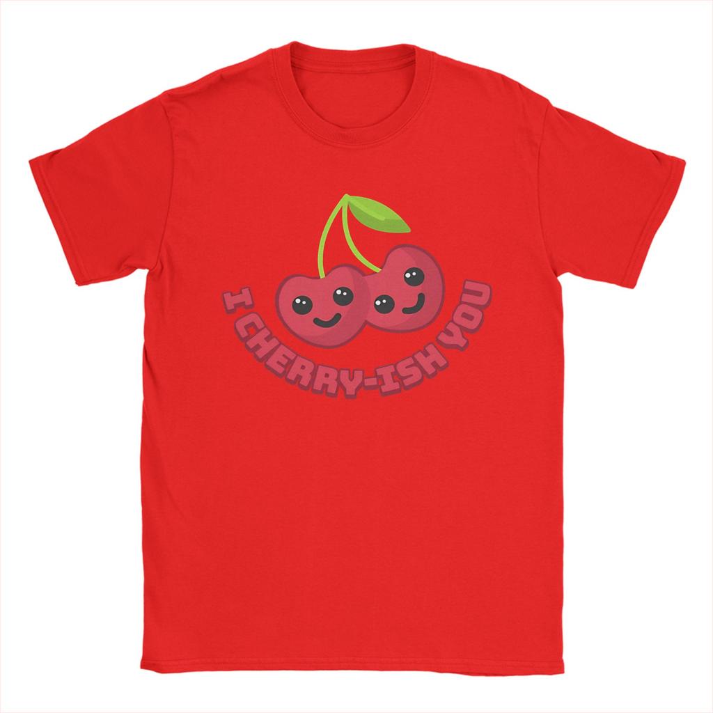 I Cherryish You Cute Cherry Cartoon T Shirt Summer 100 Cotton T Shirts For Unisex Leisure Casual Tshirt ShortSleeved Tees