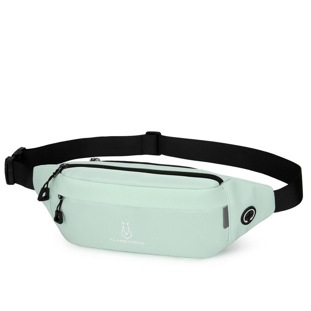 Su geçirmez Bel Paketi Oxford Kumaş fanny paketi Crossbody Çanta Koşu Yürüyüş için Kulaklık Jakı ile