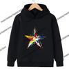 Pink Star Print Children's Hoodie for Boys and Girls - Long-Sleeved and Warm