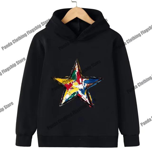 Pink Star Print Children's Hoodie for Boys and Girls - Long-Sleeved and Warm