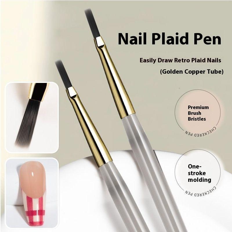 1/5/6Pcs Nail Art Brush Checker Nail Drawing Painting Line Brush Nail Art Tool Acrylic Painting Brushes DIY Design Manicure Tool