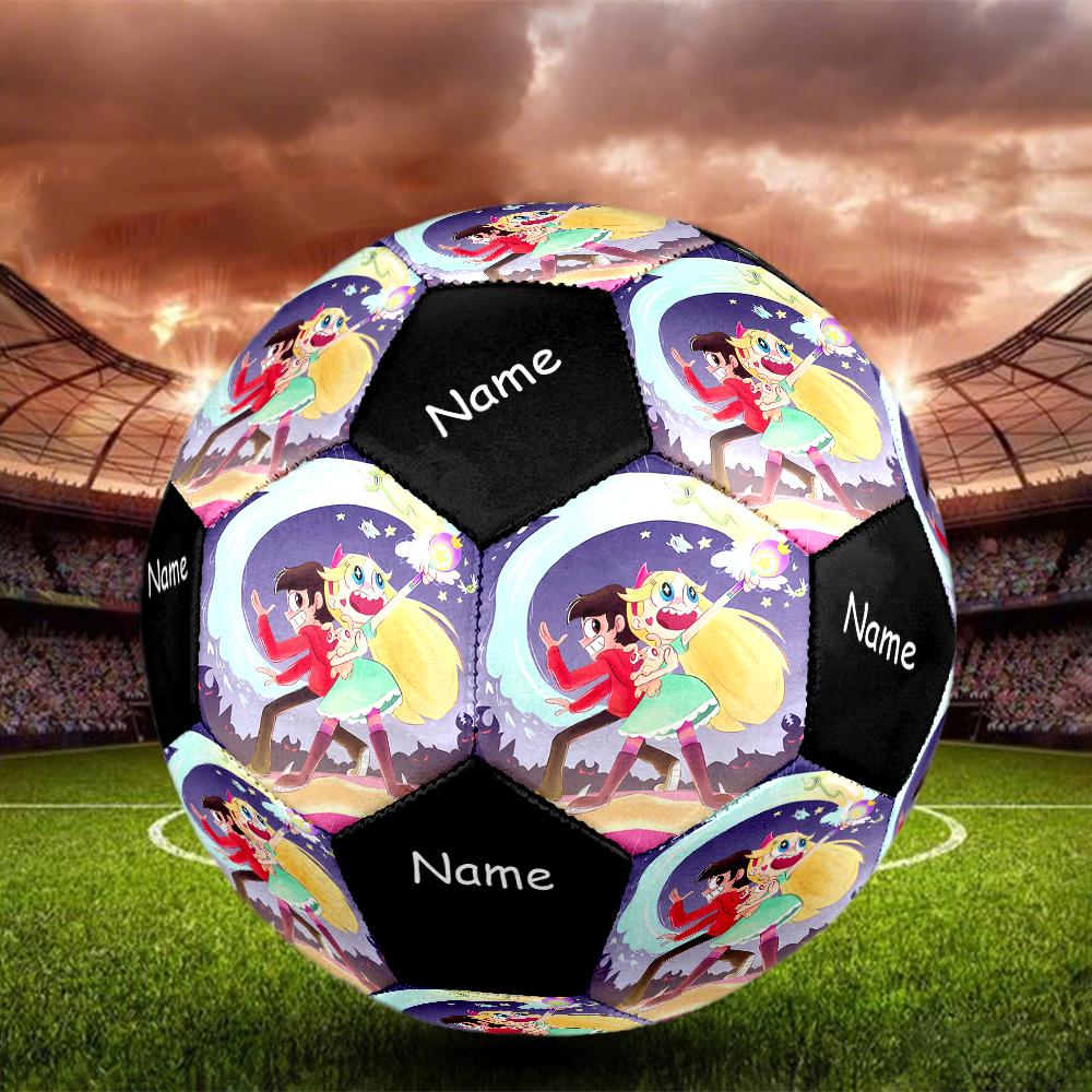 Custom Name Star Butterfly Theme Size 5 Soccer Ball, Suitable for Both Indoor and Outdoor Matches, a Gift Suitable for Everyone.