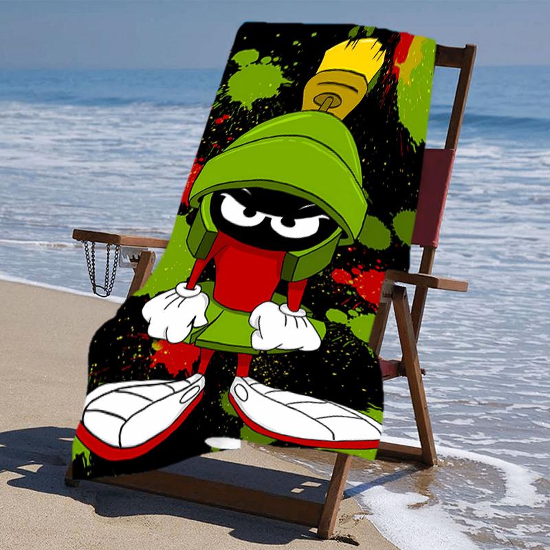 proof beach towel with a Marvin the Martian1 pattern - soft,absorbent,quick-drying,machine washable - perfect for swimming,camping,bathing