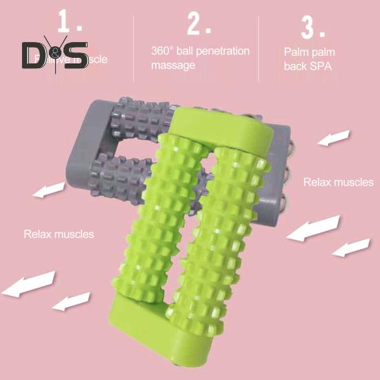 Handheld Roller Massager Portable Travel Muscle Fatigue Pain Relief Palm Acupoint Deep Tissue Relaxation Physical Therapy Spiky Massage Stick