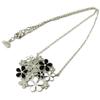 Altesse [P2233] - 'Calypso' White Black Silver Steel Necklace (flower)